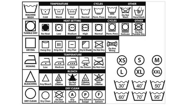 علائم شستشوی انواع لباس