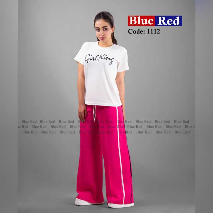 ست تیشرت و شلوار بلو رد Blue Red مدل دمپا گشاد