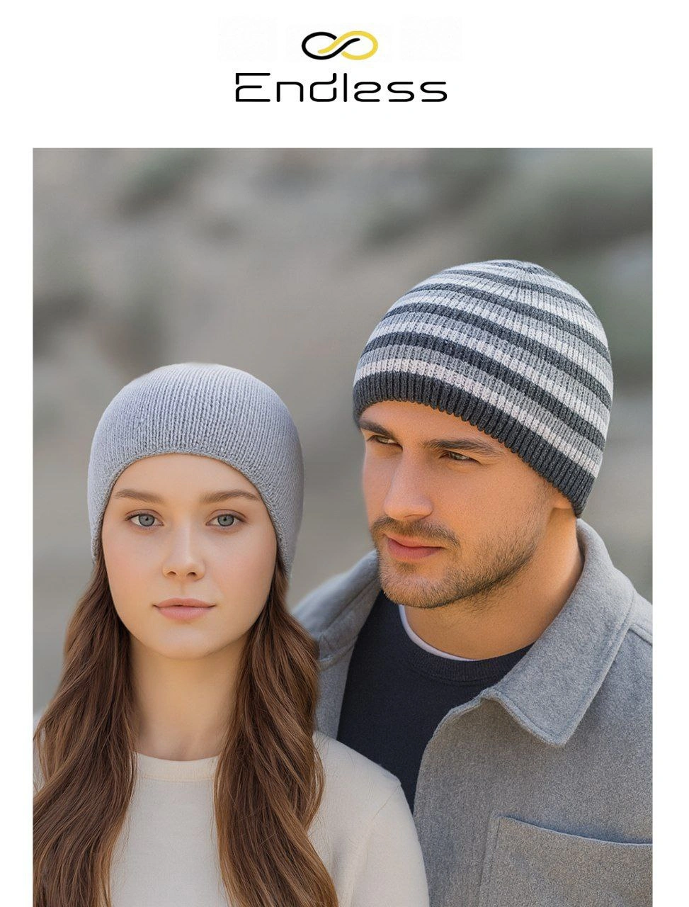 ست دوتیکه بافت کلاه دورو طرح رینگر اندلس Endless