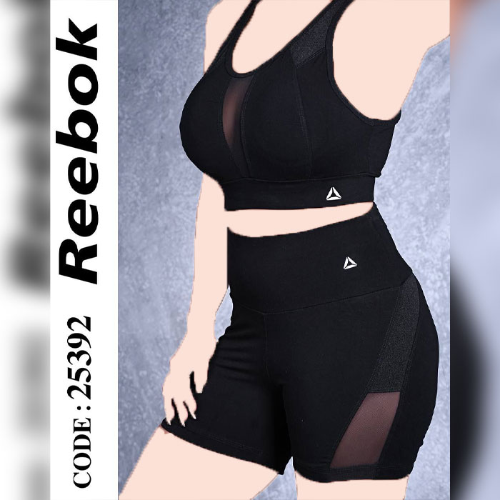 ست نیم تنه شورتک ام بی فیتنس MB Fitness طرح Reebok