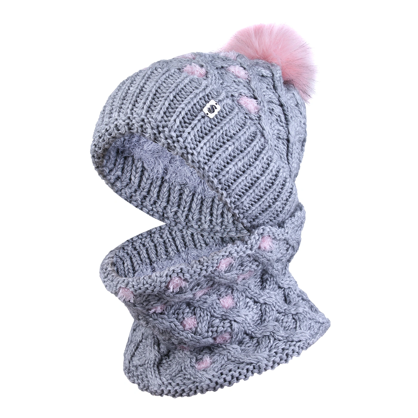 ست کلاه و شال گردنی داخل خز طرحدار سام 417