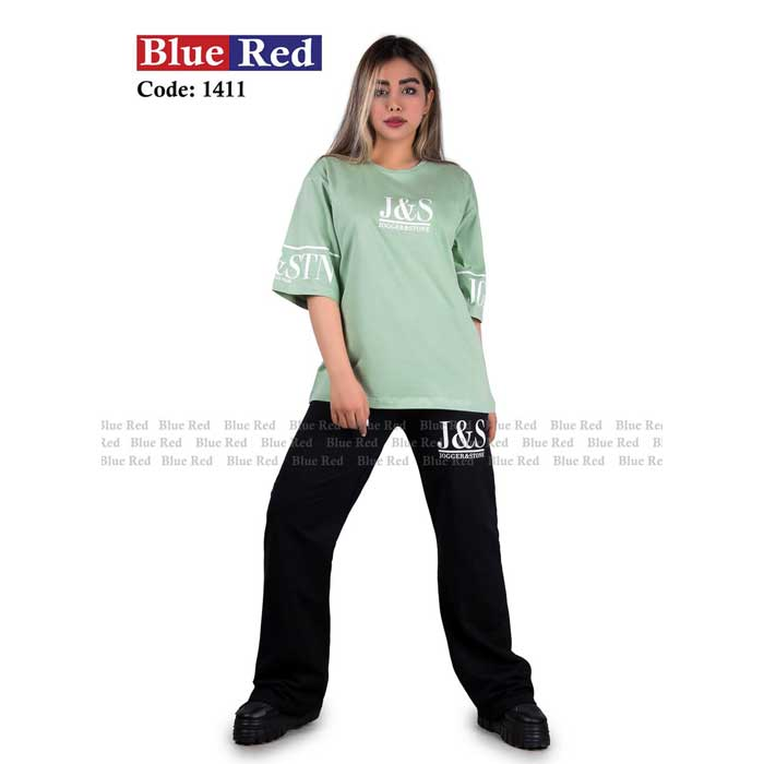 ست تیشرت و شلوار بلو رد Blue Red مدل دمپا گشاد