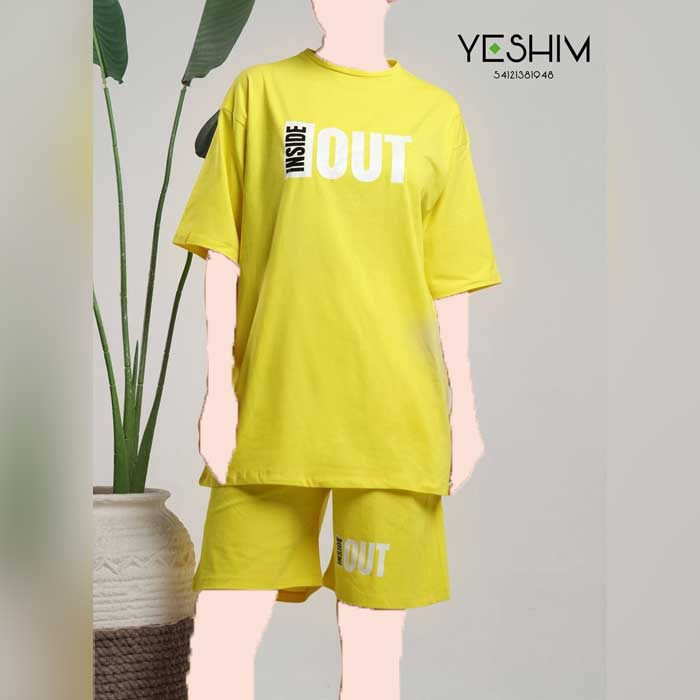 ست تی شرت و شلوارک یشیم Yeshim طرح Out 