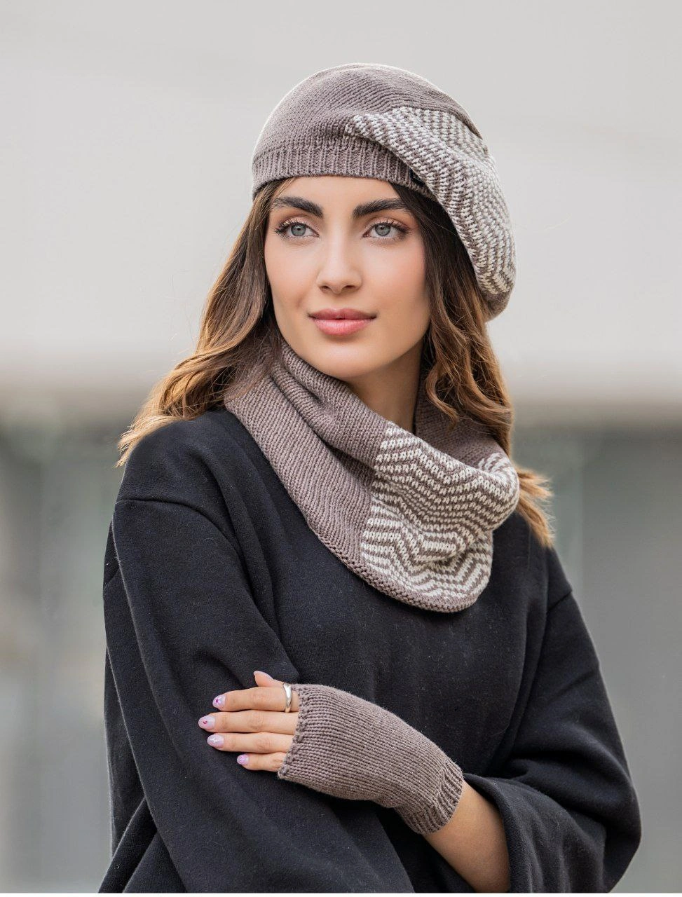 ست سه تیکه بافت طرح زیگزالی اندلس Endless