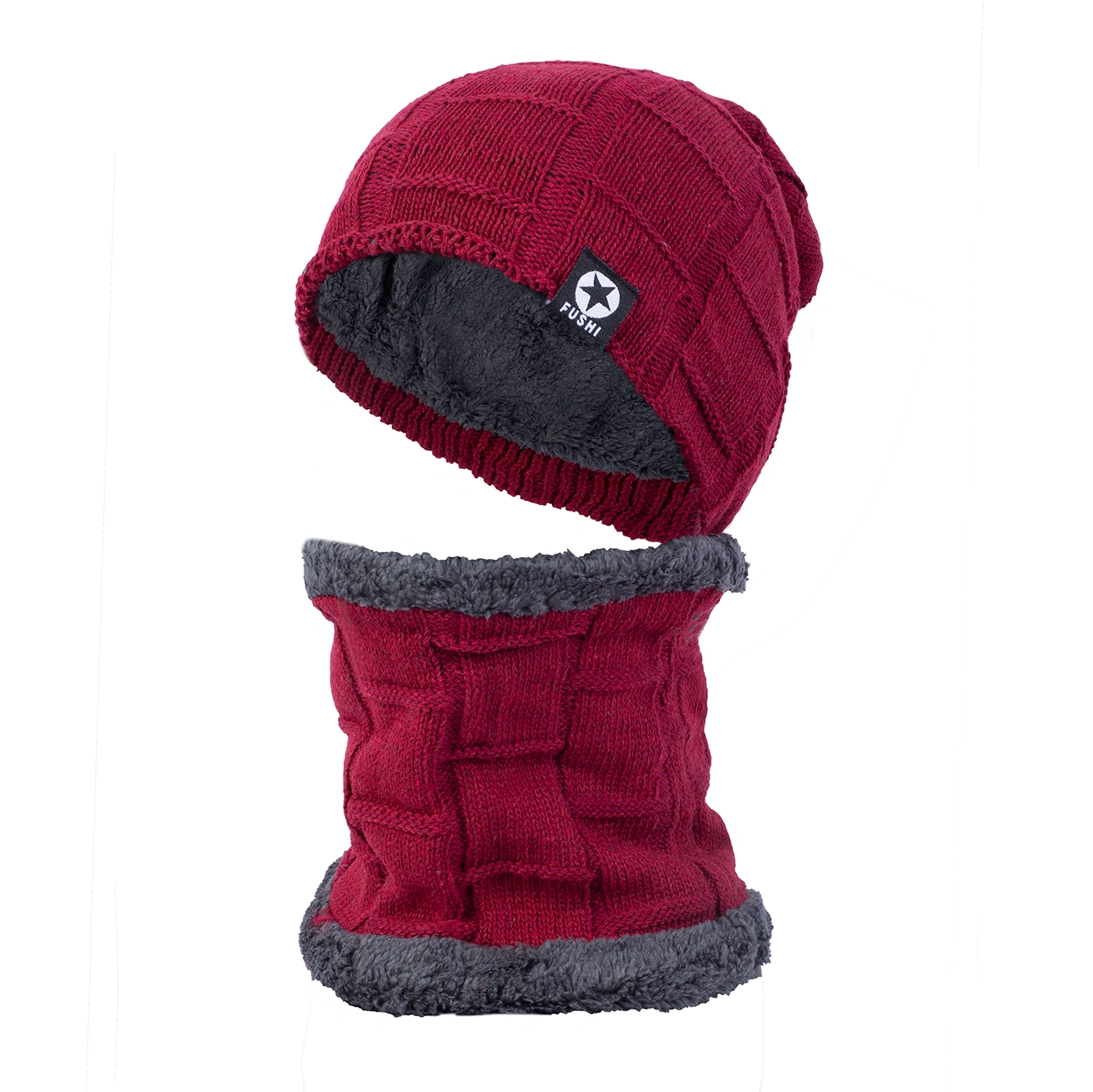 ست کلاه و شال گردن مردانه داخل خز FUSHI