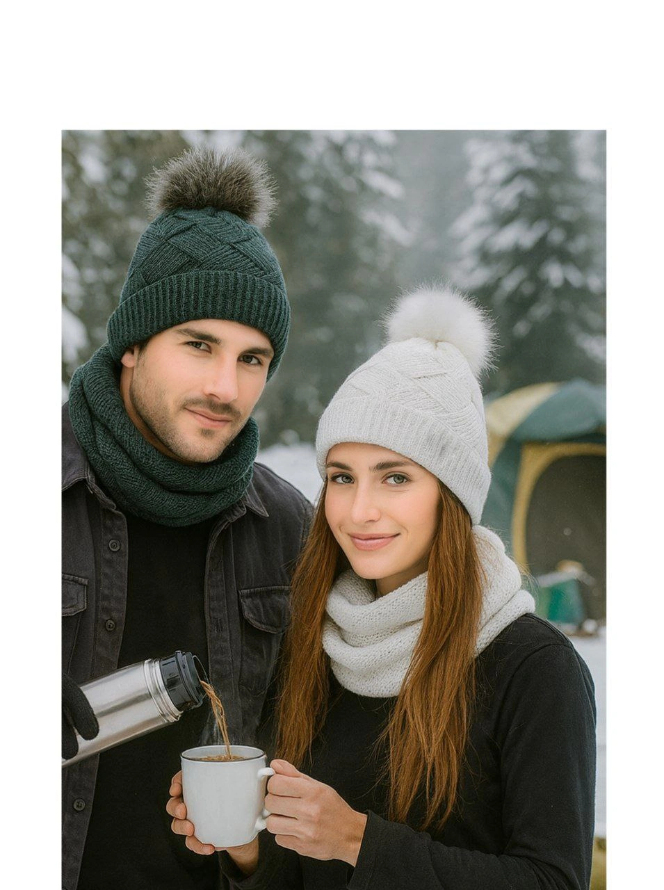 ست دو تیکه کلاه و گردنی بافت طرح حصیری اندلس Endless