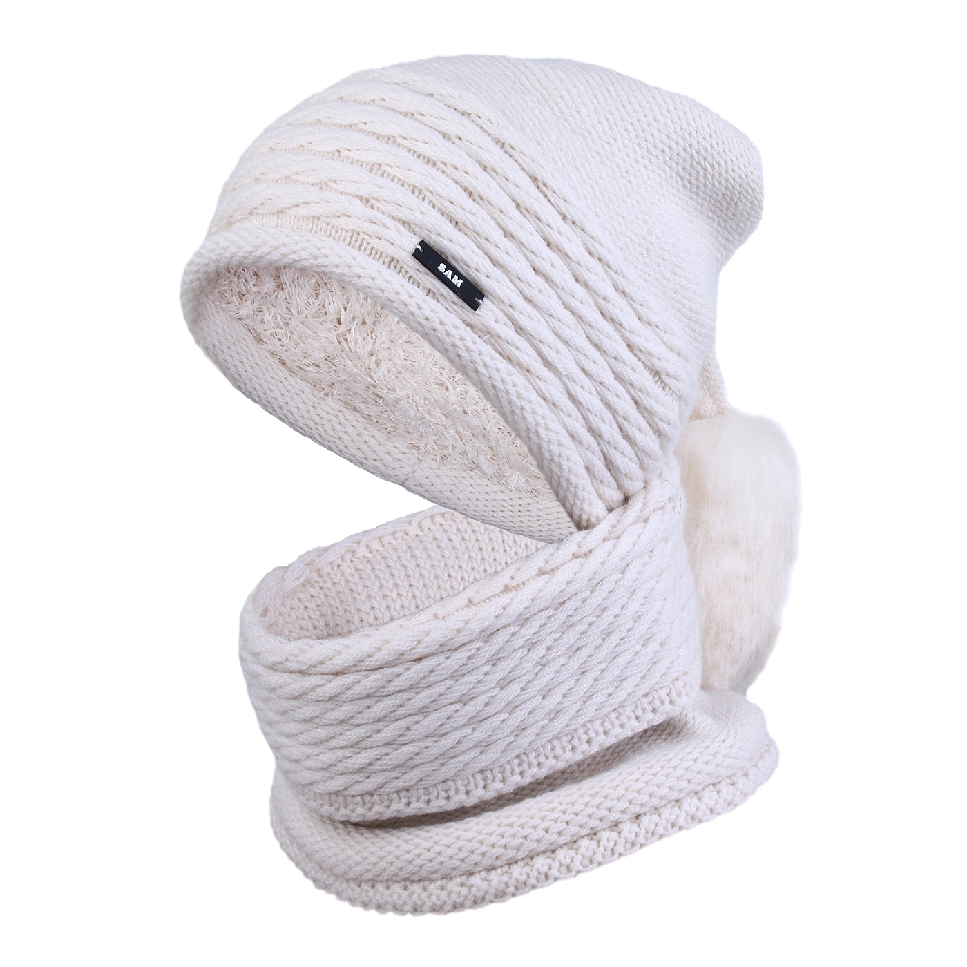 ست کلاه و شال گردنی دو پوم دار سام کد 420