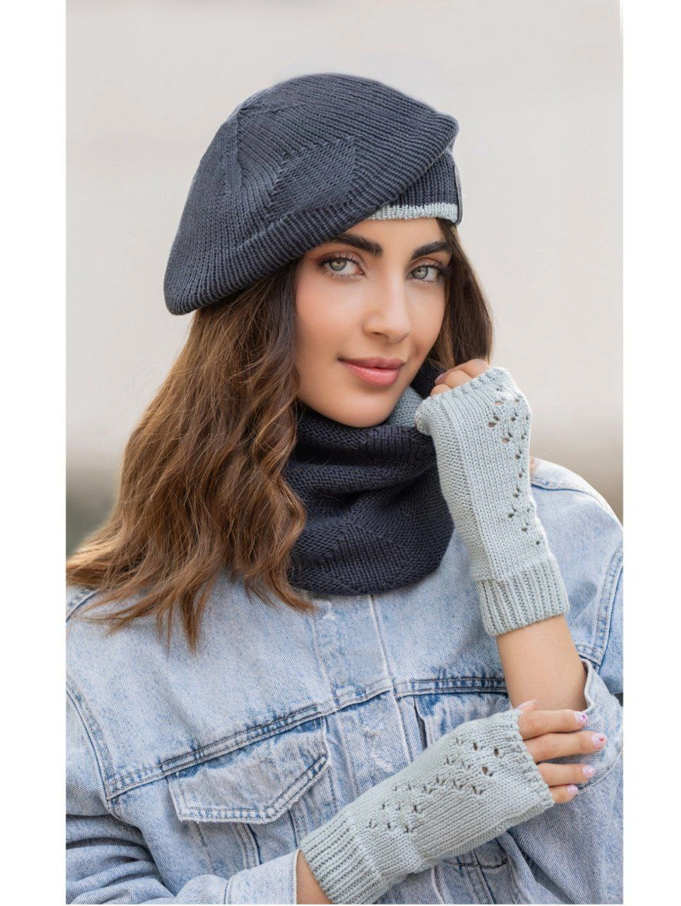 ست سه تیکه بافت ژور دورو دورنگ بافت اندلس Endless